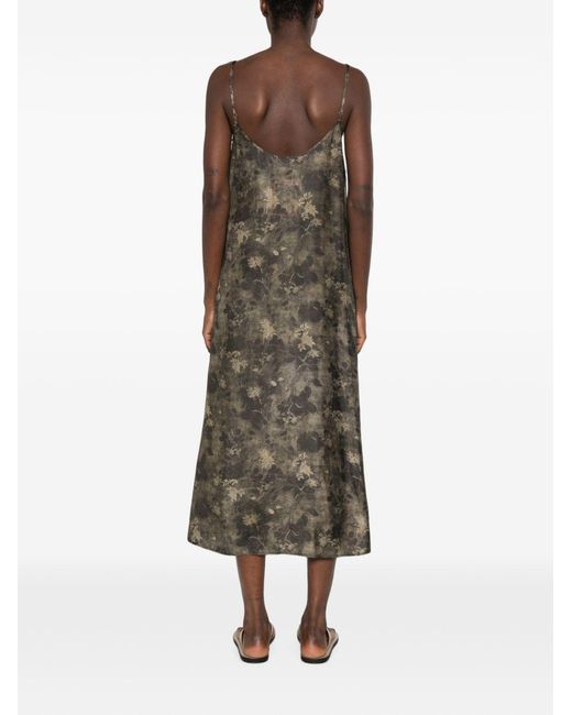 Uma Wang Green Anaya Printed Long Dress