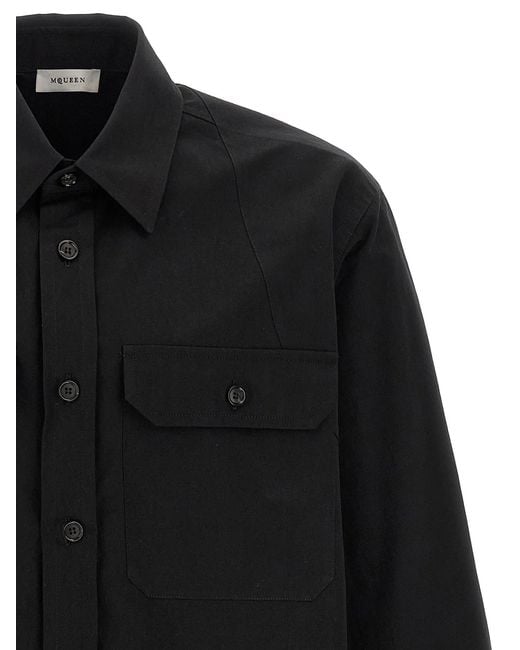 McQueen Black 'Harness Utility' Shirt for men