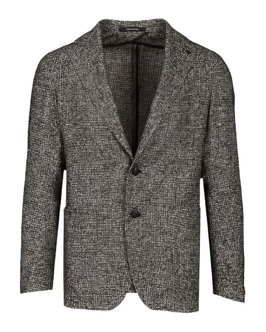 Tagliatore Gray Wool Polyamide Acrylic Jacket for men