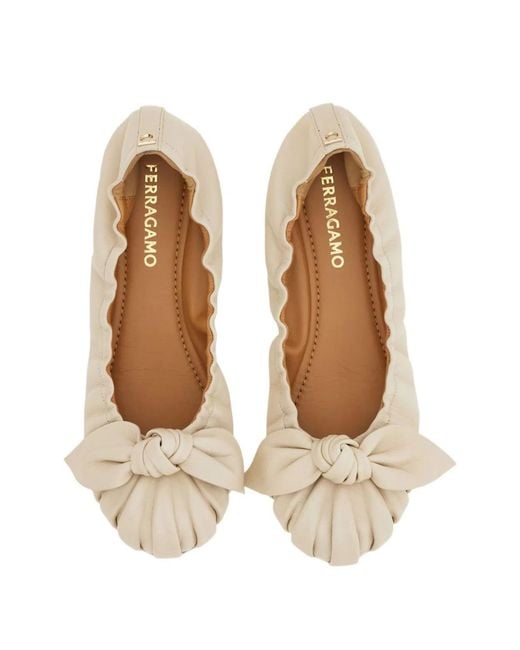 Ferragamo Natural Leather Flat Shoes