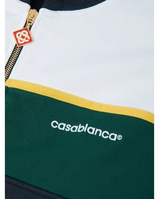 Casablanca Blue Colour-Block Zip-Up Hoodie for men