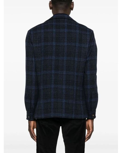 Finamore 1925 Blue Wool Single-Breasted Jacket for men