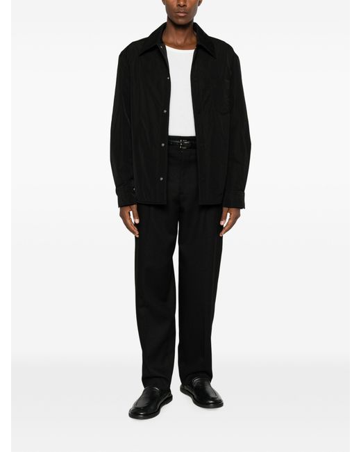 AMI Black Polyester Cotton Padded Overshirt for men
