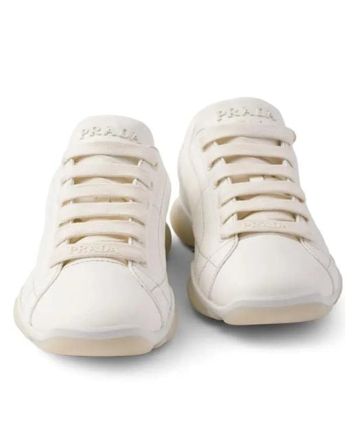 Prada White Nappa Leather Sneaker