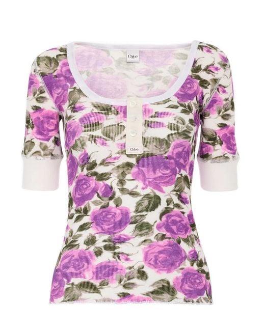 Chloé Pink Floral T-Shirt