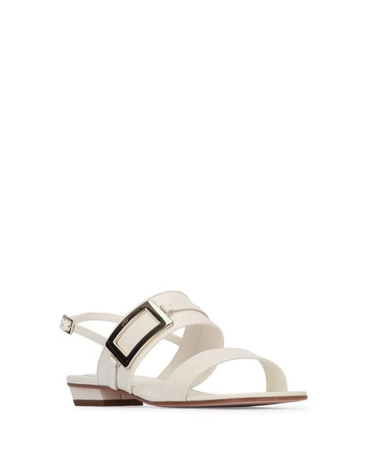 Roger Vivier White Metal Buckle Sandal 20