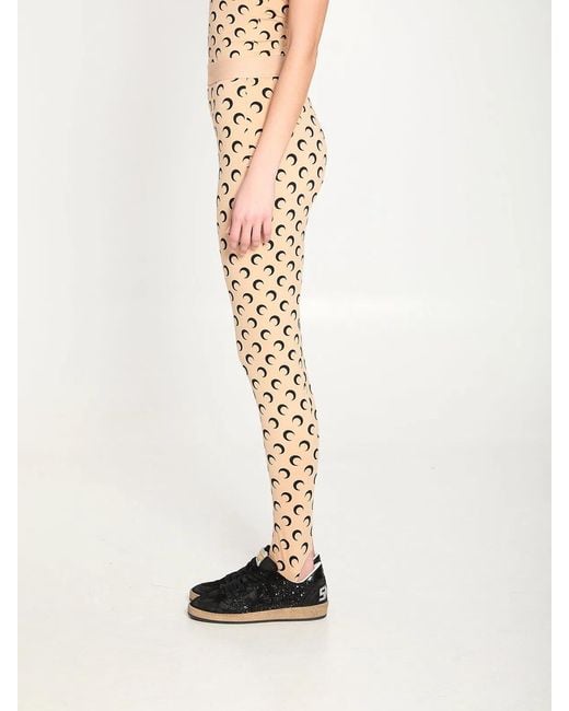 MARINE SERRE Natural Moon Printed Jersey Leggings