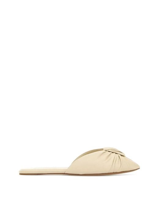 Chloé White Ivory Leather Suzie Slippers