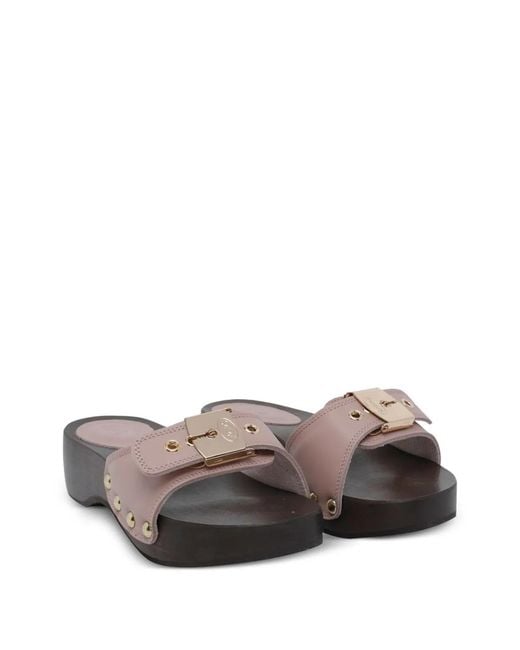 Scholl Gray Antique Leather Sandals