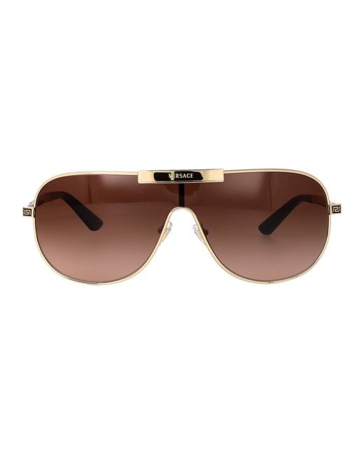 Versace Brown Metal Sunglasses for men