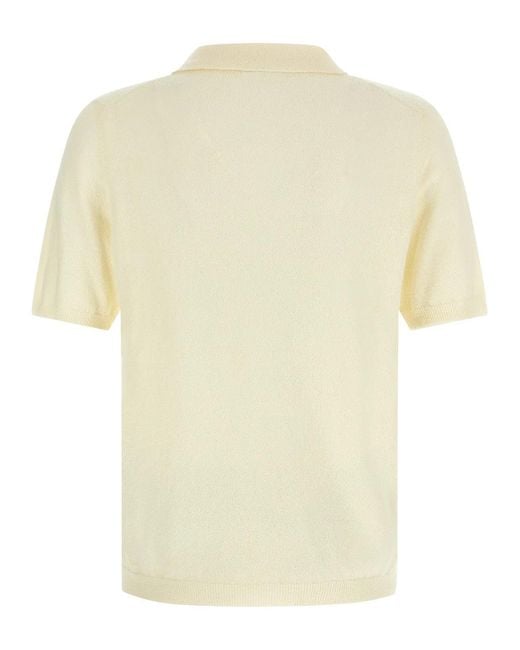 Roberto Collina White Spongy Effect Polo Shirt for men