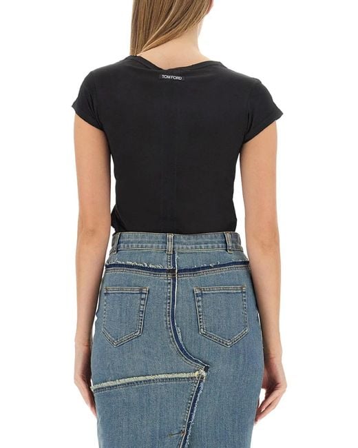 Tom Ford Black T-Shirt With Logo