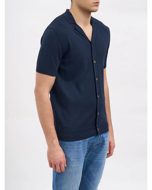 Daniele Alessandrini Blue Cotton Shirt Sweater for men