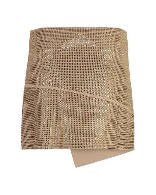 ANDREADAMO Brown Andreadamo Asymmetric Miniskirt