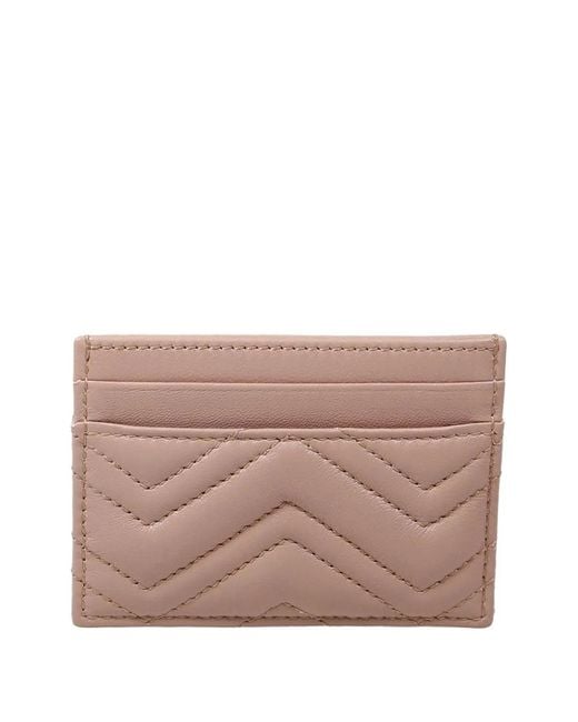 Gucci Pink Gg Marmont Charme Leather Card Case