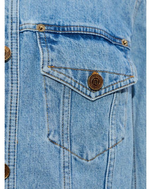 Balmain Blue Cotton Denim Jacket