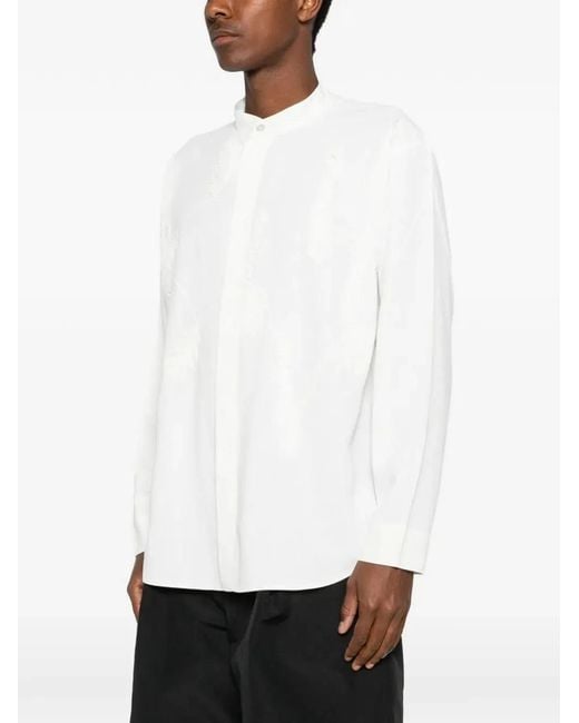 HOMME PLISSÉ White Homme Plisse Homme Plisse Issey Miyake Band-Collar Shirt for men