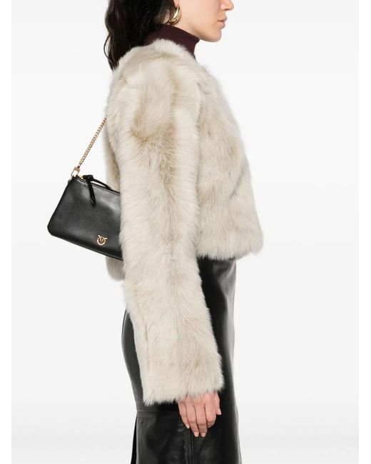 Pinko Black Leather Mini Double Bag