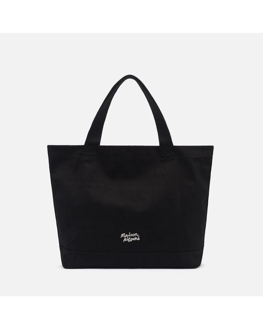 Maison Kitsuné Black Maison Kitsuné Double Fox Head Tote for men