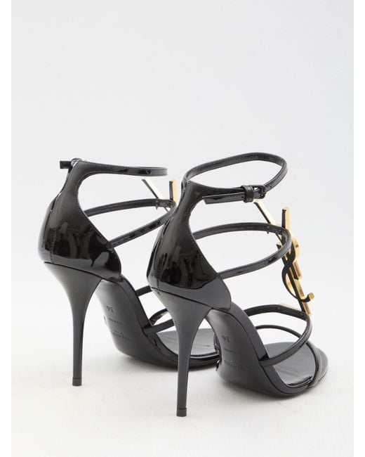 Saint Laurent Black Cassandra Sandals