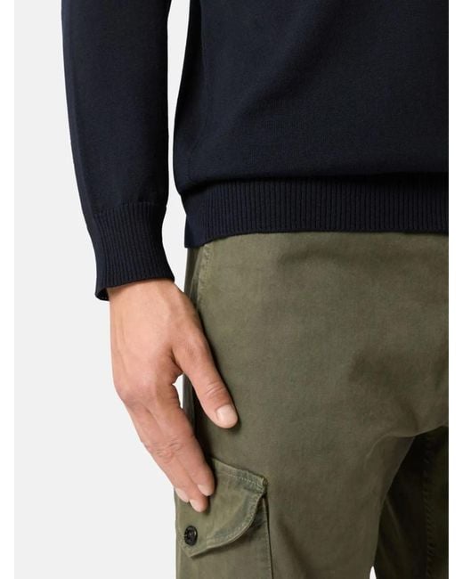 Stone Island Blue Ribbed Wool Turtleneck Sweater for men