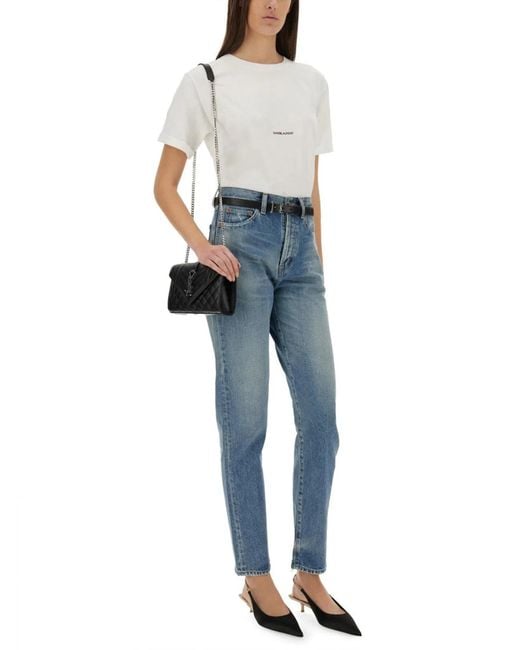 Saint Laurent White Boyfriend T-Shirt