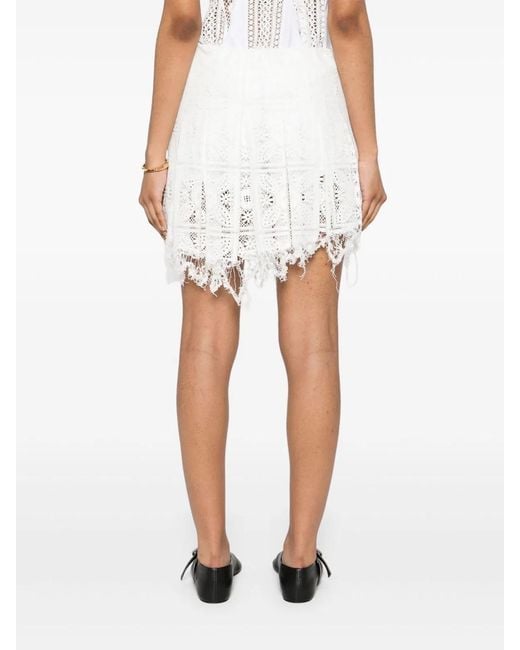Loewe White Cotton Mini Skirt