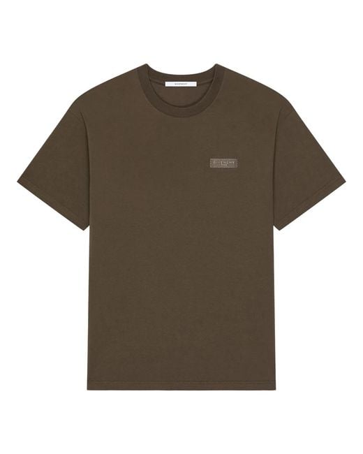 Givenchy Green T-Shirt With Paris Gros Grain for men