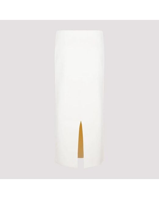 Jil Sander White Ivory Viscose Blend Skirt