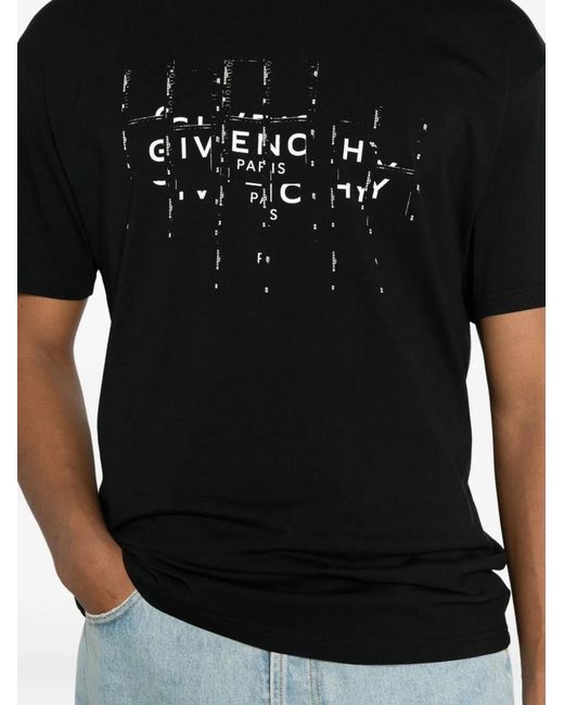 Givenchy Black T-Shirt With Photographic Negative Print for men