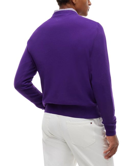 Tommy Hilfiger Purple Crew Neck Jumper With Cashmere for men