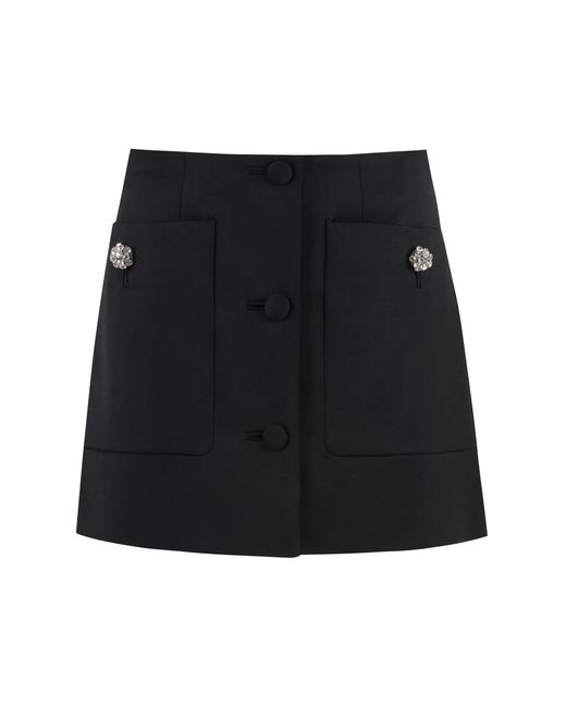 Prada Black Wool Mini Skirt