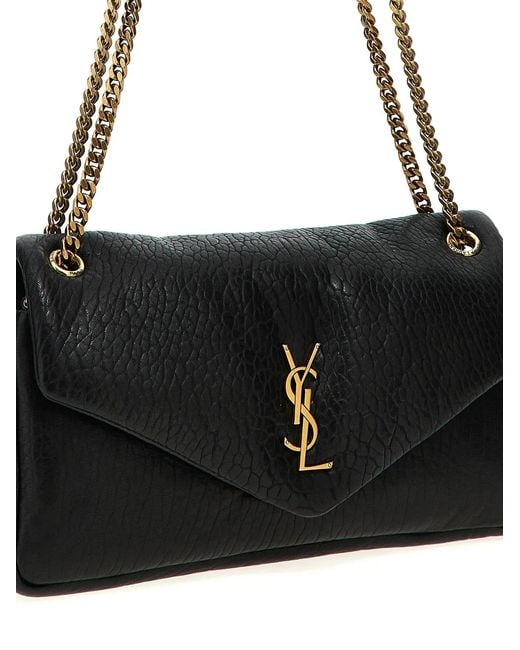 Saint Laurent Black 'Calypso' Medium Shoulder Bag