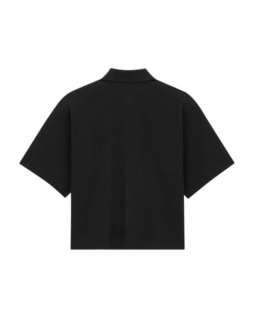 Saint Laurent Black Cotton-Piqué Blend Polo Shirt