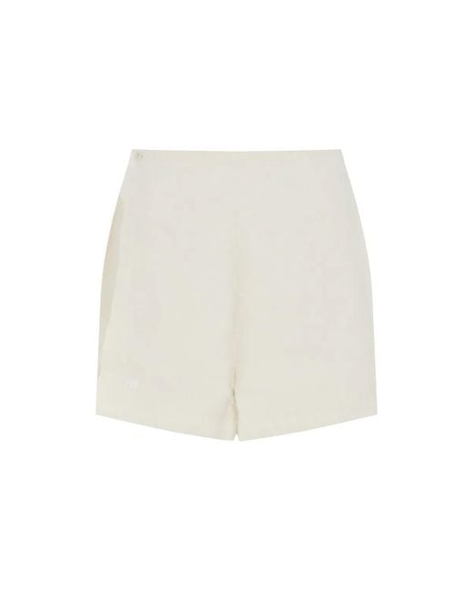 PANGAIA White Bone Linen Summer Linen Wrap Shorts