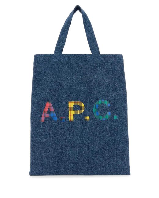 A.P.C. Blue Denim Mini Lou Shopping Bag