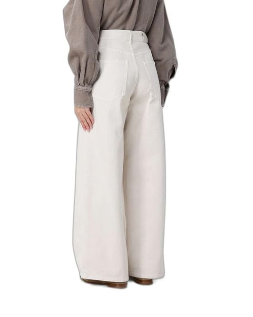 Brunello Cucinelli White Relaxed Trousers