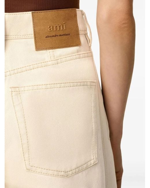 AMI Natural Super Wide Denim Jeans