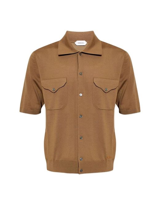 Versace Brown Cotton Knit Sweater for men