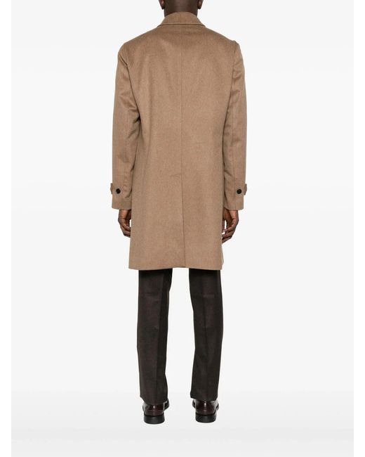 Lardini Brown Wool Coat for men