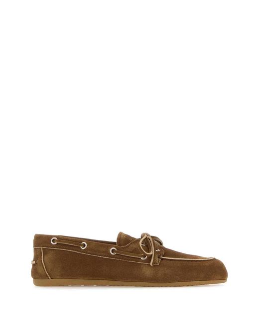 Miu Miu Brown Faded Suede Loafers