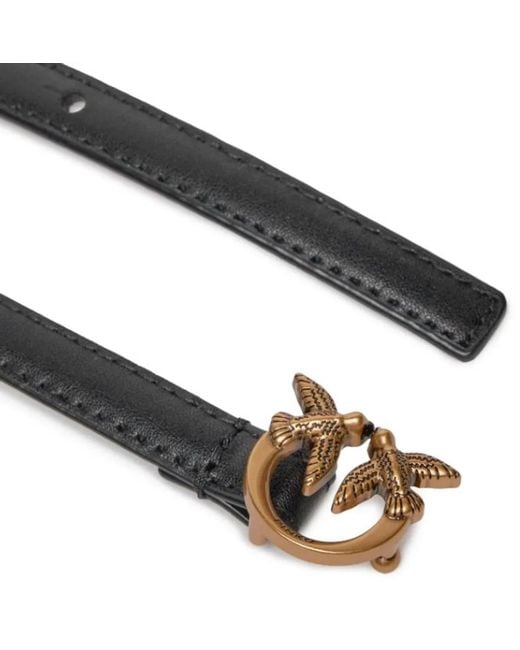 Pinko Black Leather Waist Belt