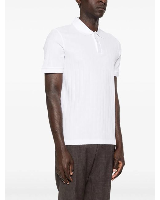 Boss White Cotton Polo Shirt for men