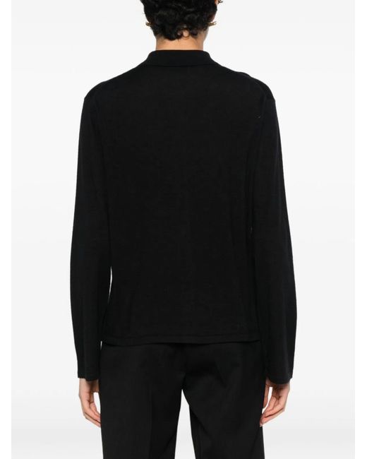 Soft Goat Black Button Fastening Long Sleeves