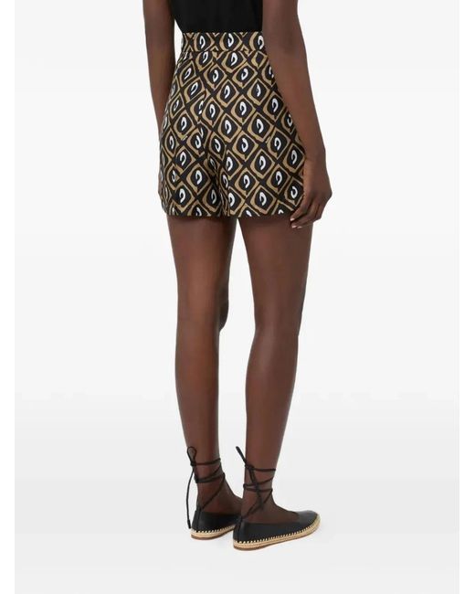 Max Mara Black Geometric Patterned Shorts