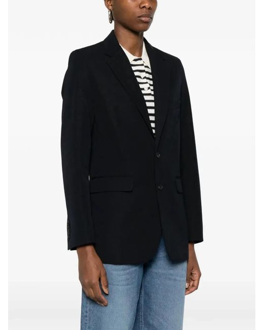 A.P.C. Black Single-Breasted Wool Blend Blazer