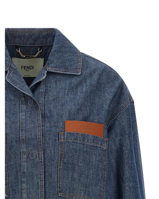 Fendi Blue Chambray Denim Jacket