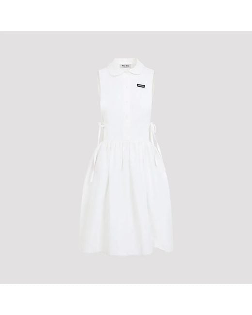 Miu Miu White Popeline Mini Dress