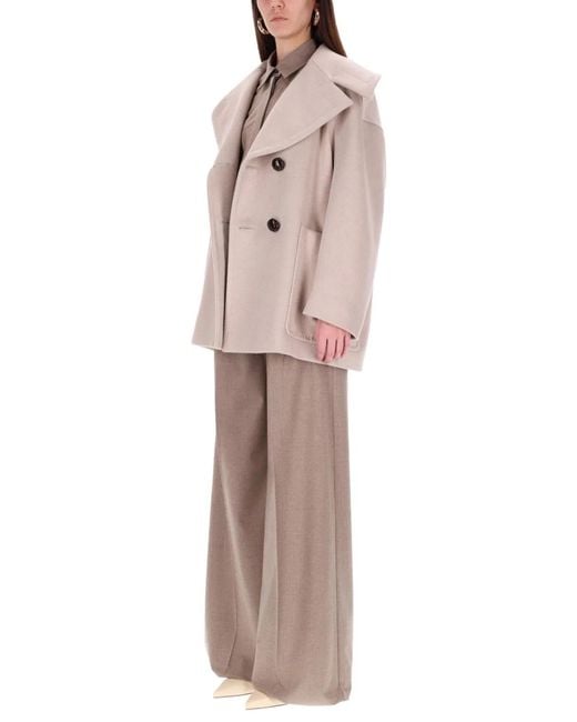 Max Mara Natural Double-Breasted Coat "Mario"