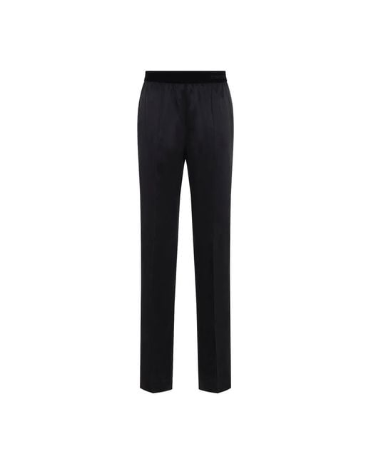 Tom Ford Blue Silk Satin Pajama Pants With Stretch